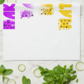 ラブリー パープルとイエローのハクナマタタ ベイビー キッズ G キッチンタオル (折り畳み)