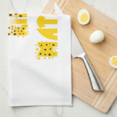 ラブリー パープルとイエローのハクナマタタ ベイビー キッズ G キッチンタオル (四つ折り)