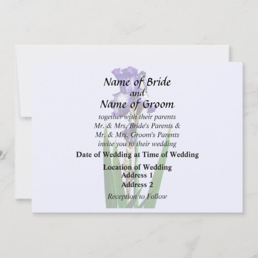 ラブリー パープル アイリス 招待状 (正面)