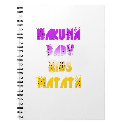 ラブリー パープル イエロー ハクナマタタ ベイビー キッズ G ノートブック (正面)