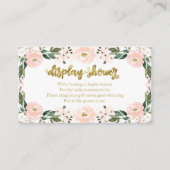 ラブリー ピンク フローラル ベイビー シャワー ディスプレイ シャワー エンクロージャーカード (正面)