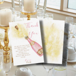 ラブリー ピンク Champagne Bubbly ブランシュ 誕生日パーティー サンキューカード