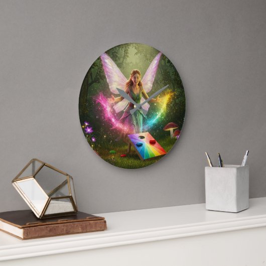 ラブリー フェアリー ウェディング シャワー ラージ壁時計 (オフィス)