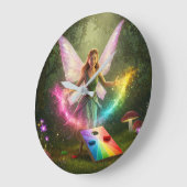 ラブリー フェアリー ウェディング シャワー ラージ壁時計 (傾斜)