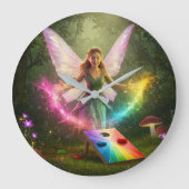 ラブリー フェアリー ウェディング シャワー ラージ壁時計 (正面)