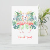 ラブリー フェアリー テイル フォー ツー フラミンゴ トロピカル フラワー サンキューカード (スタンド正面)