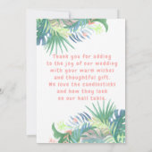 ラブリー フェアリー テイル フォー ツー フラミンゴ トロピカル フラワー サンキューカード (裏面)