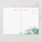 ラブリー フェアリー テイル フォー ツー フラミンゴ トロピカル フラワー ポストカード (裏面)