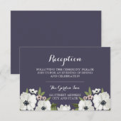 ラブリー フローラル 受付カード - 紫 エンクロージャーカード (正面/裏面)