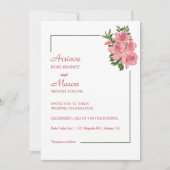 ラブリー ペイント ハイビスカス ウェディング 招待状 (正面)