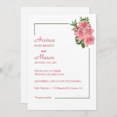 ラブリー ペイント ハイビスカス ウェディング 招待状 (正面/裏面)