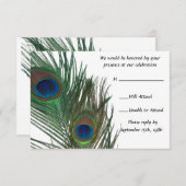 ラブリー ホワイト ペコック ウェディング RSVP (正面/裏面)