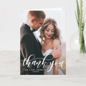 ラブリー モダンカリグラフィー ウェディング フォト サンクスカード サンキューカード (正面)