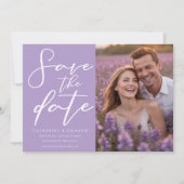 ラブリー ライラック パープル カップル フォト スプリング セーブザデート (正面)