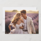 ラブリー ライラック パープル カップル フォト スプリング セーブザデート (裏面)