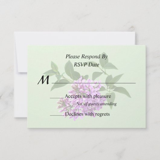 ラブリー ライラック 出欠カード (正面)