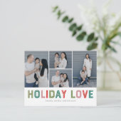 ラブリー ラインズ 編集可能 カラー ホリデー カード ポストカード (スタンド正面)