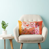 ラブリー ラブ ハート モチーフ アート プリント ランバークッション (椅子)