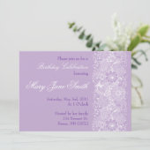 ラブリー ラベンダー 誕生日 招待状 (スタンド正面)
