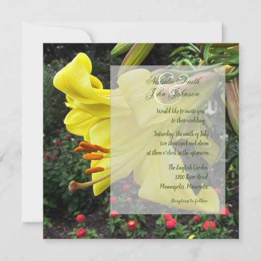 ラブリー リリー ウェディング 招待状 (正面)