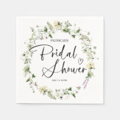 ラブリー ワイルドフラワー ブライダル シャワー スタンダードカクテルナプキン (正面)