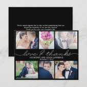 ラブリ書ーズ結婚フォトサンキューカードブラック サンキューカード (正面/裏面)