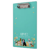 ラブルハッピーペットファミリーペットケア&グルーミングティール(緑がかった色) クリップボード (左)