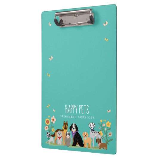 ラブルハッピーペットファミリーペットケア&グルーミングティール(緑がかった色) クリップボード (左)