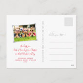 ラブループ書道プレイドチェックバレンタインデー シーズンポストカード (裏面)