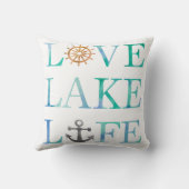 ラブレイクライフウォーターカラータイポグラフィ 航海の クッション (裏面)