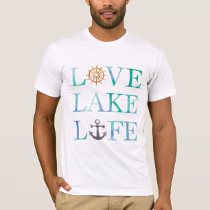 ラブレイク航海のライクライクシーズボートタイポグラフィ Tシャツ