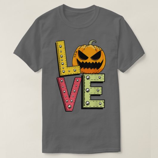 ラブレイジーハロウィーンのコスチュームかぼちゃハロウィーンのカボチャのちょうちん Tシャツ (デザイン正面)