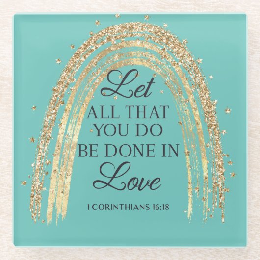 ラブレインボーで行われる金ゴールド ガラスコースター (正面)