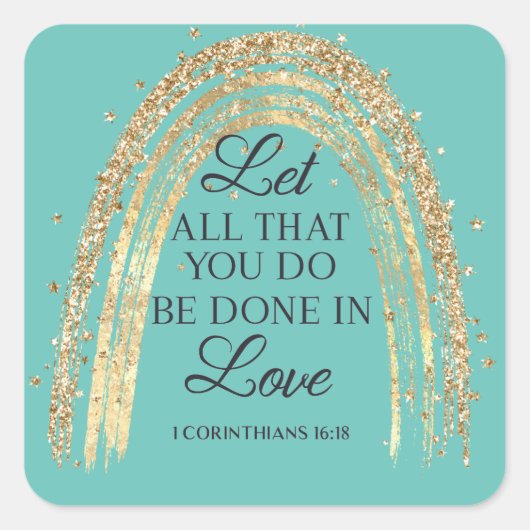 ラブレインボーで行われる金ゴールド スクエアシール (正面)