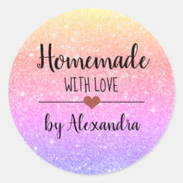 ラブレインボーと自家製グリッタースクリプトクラシック ラウンドシール