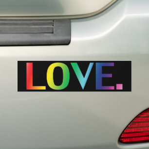 ラブレインボーカラー黒プライドlgbt lgbtq バンパーステッカー