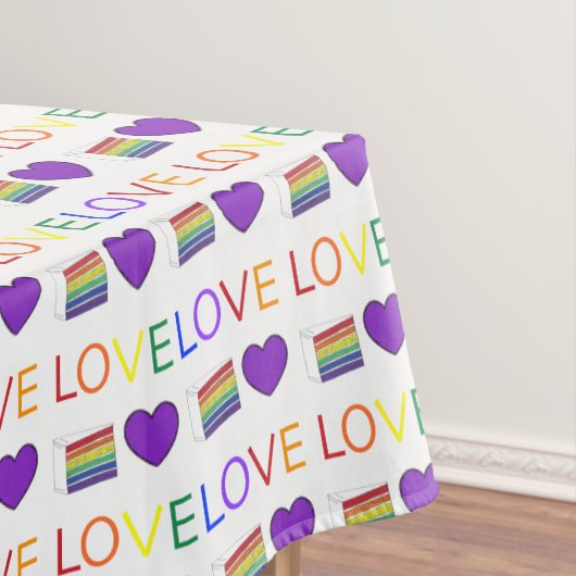 ラブレインボーゲイプライドケーキ結婚LGBTの装飾 テーブルクロス (インサイチュ)
