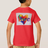 ラブレインボーハートア感動的ートワードシャツ Tシャツ (裏面)