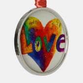 ラブレインボーハートグリッターワードアートオーナメント メタルオーナメント (右)