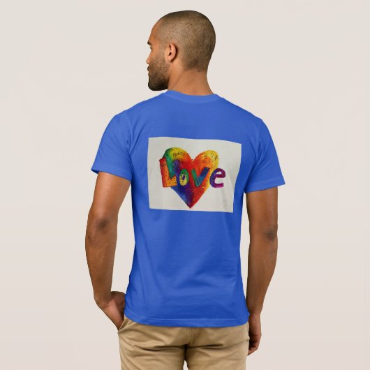 ラブレインボーハートグリッターワードアートTシャツ Tシャツ (裏面フル)