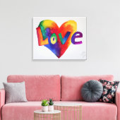 ラブレインボーハート絵画アートズキャンバス印刷 キャンバスプリント (インサイチュ (リビング))