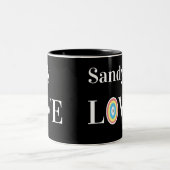 ラブレインボーモダンオンシックブラック ツートーンマグカップ (中央)