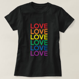 ラブレインボー平等LGBTQIゲイレズビアンプライド Tシャツ