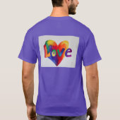 ラブレインボー感動的ハートワードアートシャツ Tシャツ (裏面)