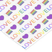 ラブレインボー結婚ズケーキパープルハートゲイプライド ショートテーブルランナー (コーナー)