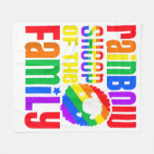 ラブレインボーLGBTプライドハートデイバレンタイン フリースブランケット (正面(横))