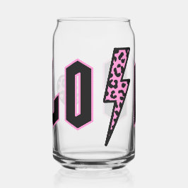 ラブレオパードプリント稲妻 ガラス缶