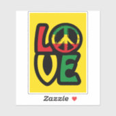 ラブレゲエ音楽ピースシンボルレゲエステッカー シール (シート)