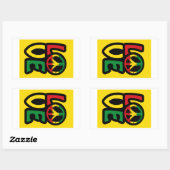 ラブレゲエ音楽ピースシンボルレゲエステッカー 長方形シール (シート)