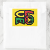 ラブレゲエ音楽ピースシンボルレゲエステッカー 長方形シール (バッグ)